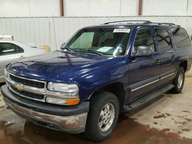 1GNFK16Z42J124986 - 2002 CHEVROLET SUBURBAN K BLUE photo 2