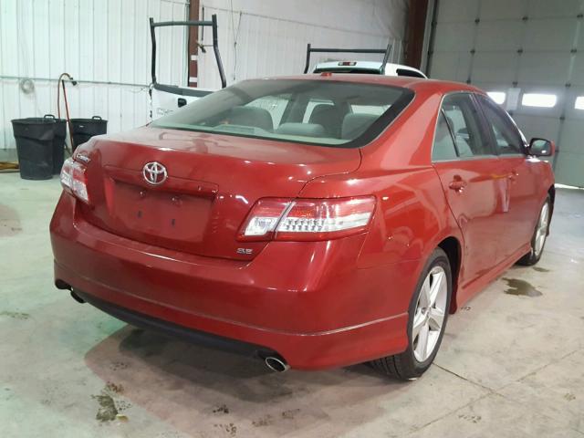 4T1BF3EK0BU612497 - 2011 TOYOTA CAMRY BASE RED photo 4