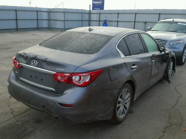 JN1BV7AR5EM704486 - 2014 INFINITI Q50 BASE GRAY photo 4