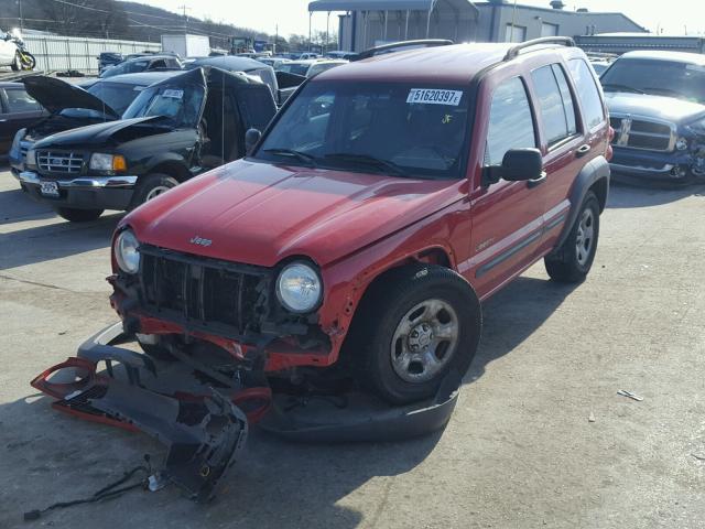 1J4GK48K04W197285 - 2004 JEEP LIBERTY SP RED photo 2