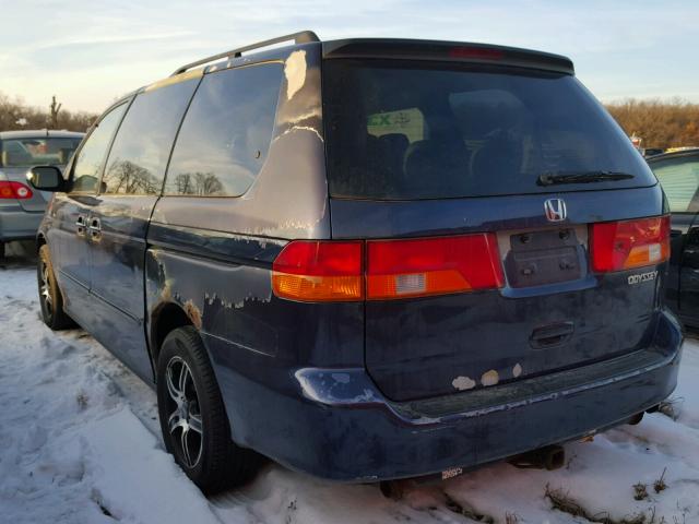 5FNRL18074B149988 - 2004 HONDA ODYSSEY EX BLUE photo 3