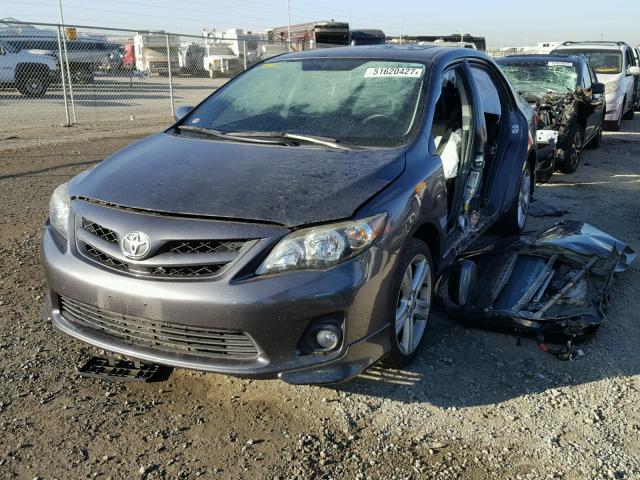 5YFBU4EE4DP151508 - 2013 TOYOTA COROLLA BA GRAY photo 2