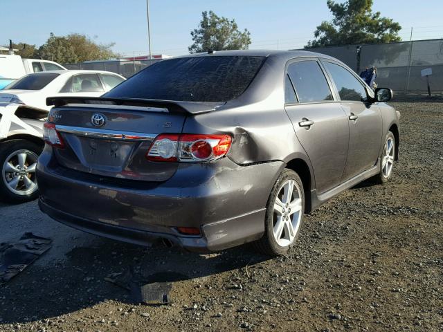 5YFBU4EE4DP151508 - 2013 TOYOTA COROLLA BA GRAY photo 4