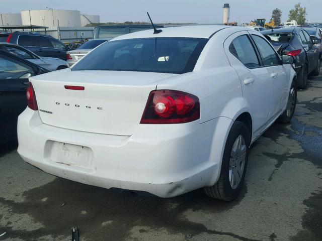 1C3CDZAB9EN196525 - 2014 DODGE AVENGER SE WHITE photo 4