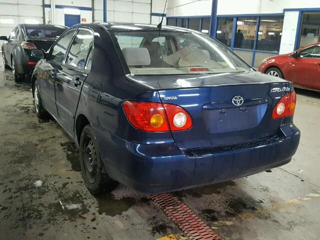 1NXBR32E34Z278104 - 2004 TOYOTA COROLLA CE BLUE photo 3