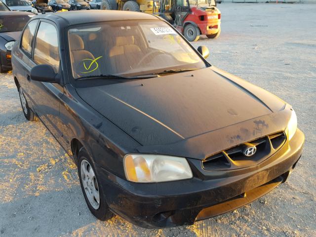 KMHCF35G52U193742 - 2002 HYUNDAI ACCENT L BLACK photo 1