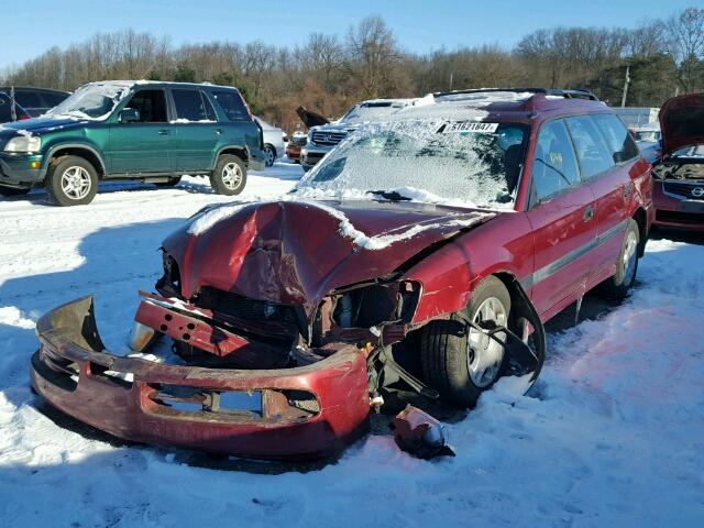 4S3BH635327300895 - 2002 SUBARU LEGACY L RED photo 2