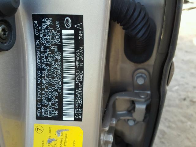 JTHBA30G855057897 - 2005 LEXUS ES 330 GOLD photo 10