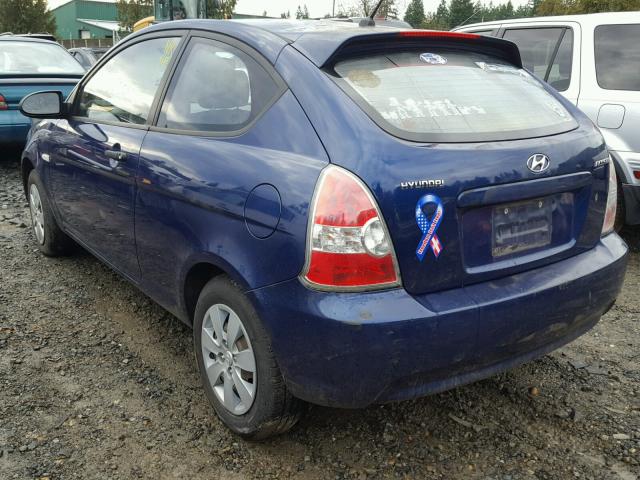 KMHCM36C09U107118 - 2009 HYUNDAI ACCENT GS BLUE photo 3