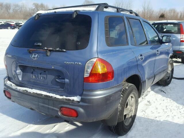 KM8SB12B23U384461 - 2003 HYUNDAI SANTA FE G BLUE photo 4