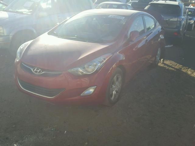 KMHDH4AE5DU637083 - 2013 HYUNDAI ELANTRA GL RED photo 2