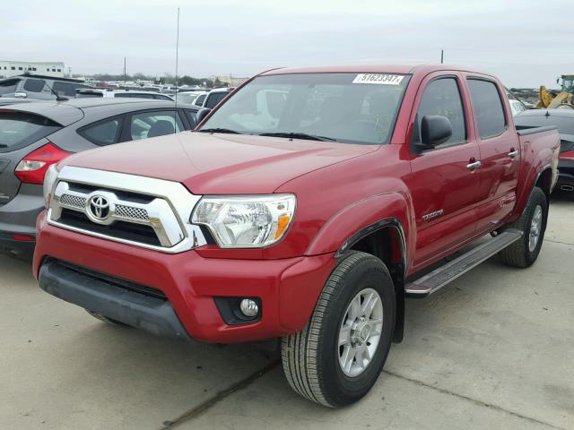 5TFJU4GN7DX043278 - 2013 TOYOTA TACOMA DOU BURGUNDY photo 2