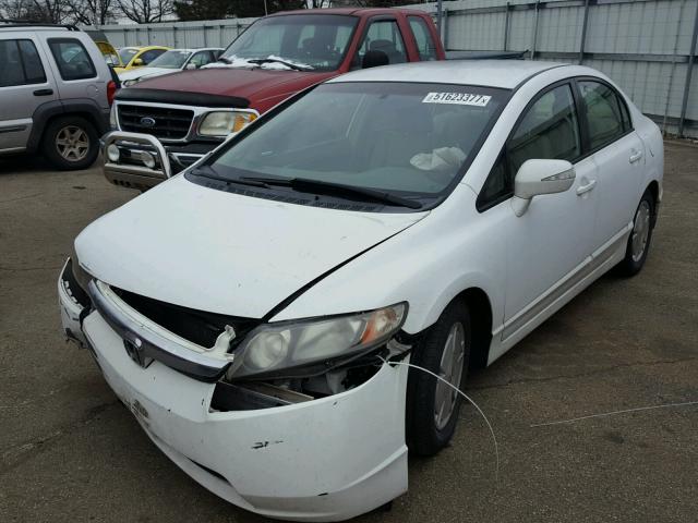 JHMFA36266S030679 - 2006 HONDA CIVIC HYBR WHITE photo 2