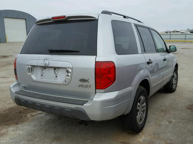 2HKYF18554H605793 - 2004 HONDA PILOT EXL SILVER photo 4