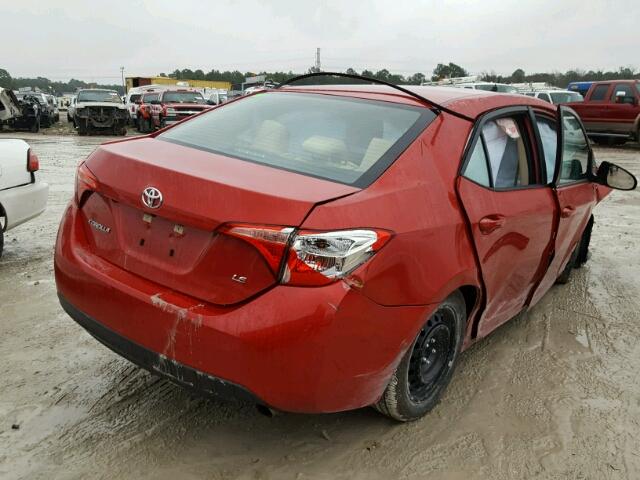 5YFBURHEXHP671176 - 2017 TOYOTA COROLLA L RED photo 4