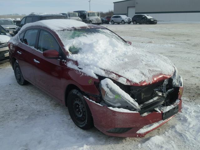 3N1AB7AP6HY288632 - 2017 NISSAN SENTRA S RED photo 1