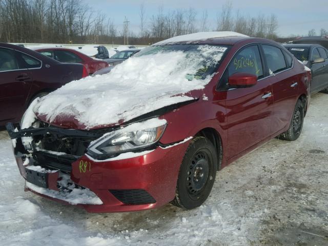 3N1AB7AP6HY288632 - 2017 NISSAN SENTRA S RED photo 2