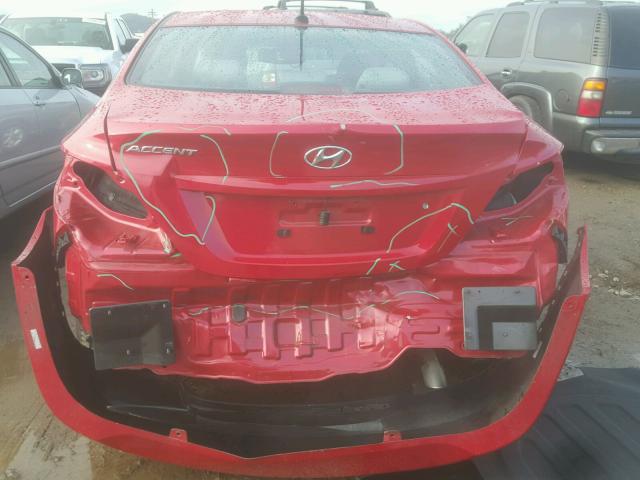 KMHCT4AE7FU920727 - 2015 HYUNDAI ACCENT GLS RED photo 9