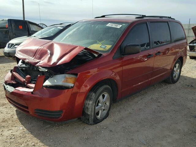 2D8HN44H48R729925 - 2008 DODGE GRAND CARA MAROON photo 2