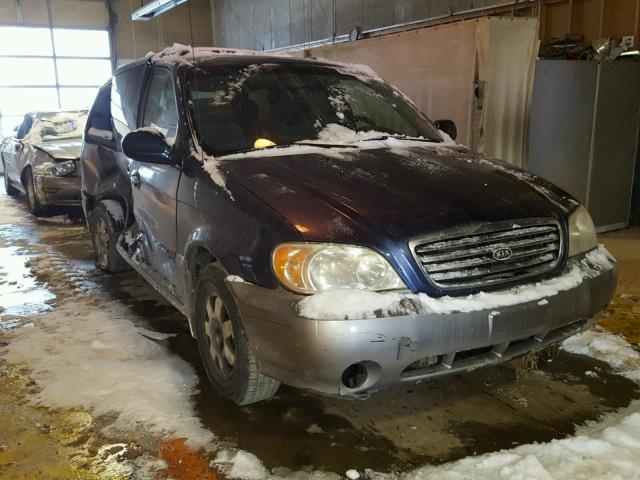 KNDUP131336428296 - 2003 KIA SEDONA EX BLUE photo 1