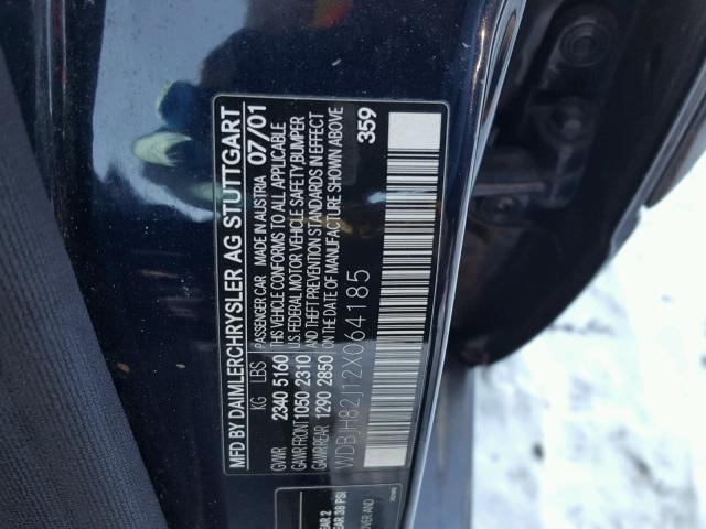 WDBJH82J12X064185 - 2002 MERCEDES-BENZ E 320 4MAT BLUE photo 10