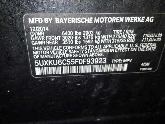 5UXKU6C55F0F93923 - 2015 BMW X6 XDRIVE5 BLACK photo 10