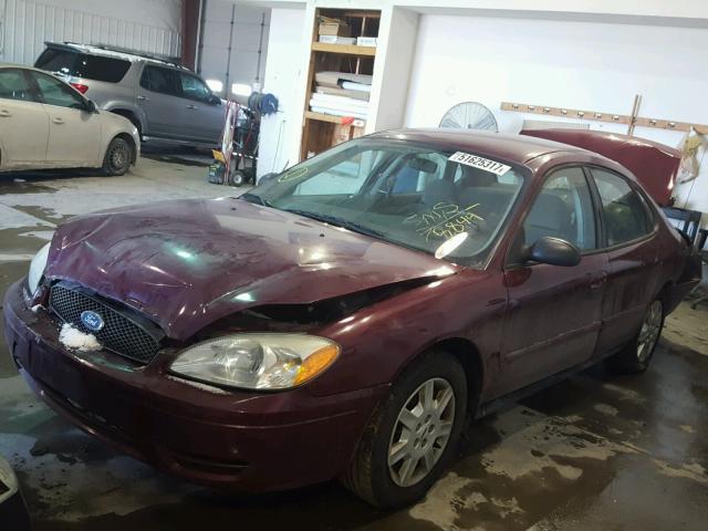 1FAFP53U07A105844 - 2007 FORD TAURUS SE MAROON photo 2