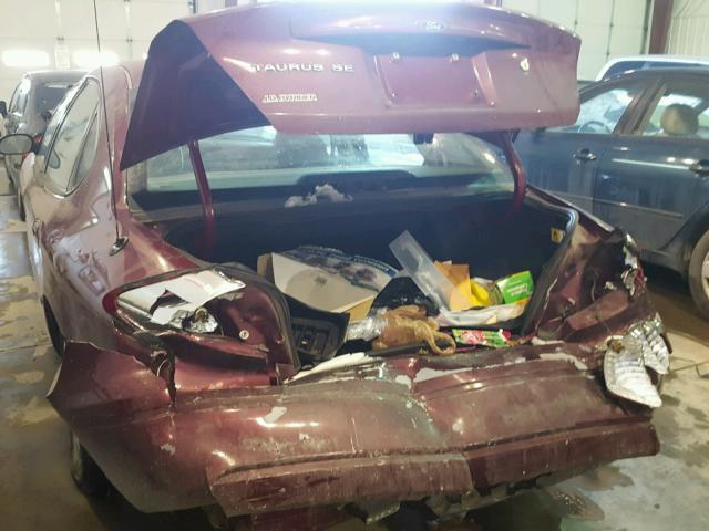 1FAFP53U07A105844 - 2007 FORD TAURUS SE MAROON photo 9