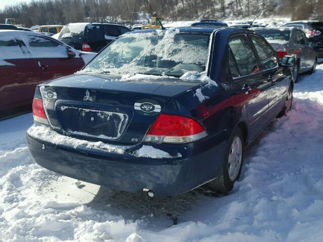 JA3AJ26E55U028861 - 2005 MITSUBISHI LANCER ES BLUE photo 4