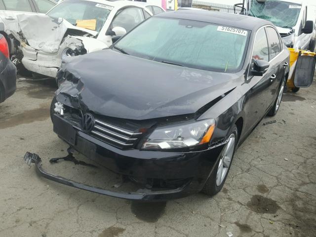 1VWBP7A36DC048478 - 2013 VOLKSWAGEN PASSAT SE BLACK photo 2