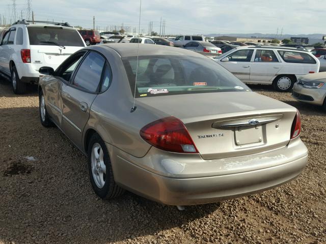 1FAHP53U52G143018 - 2002 FORD TAURUS SE GOLD photo 3