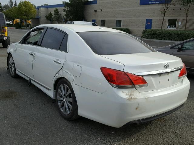 4T1BK3DB1BU413553 - 2011 TOYOTA AVALON BAS WHITE photo 3