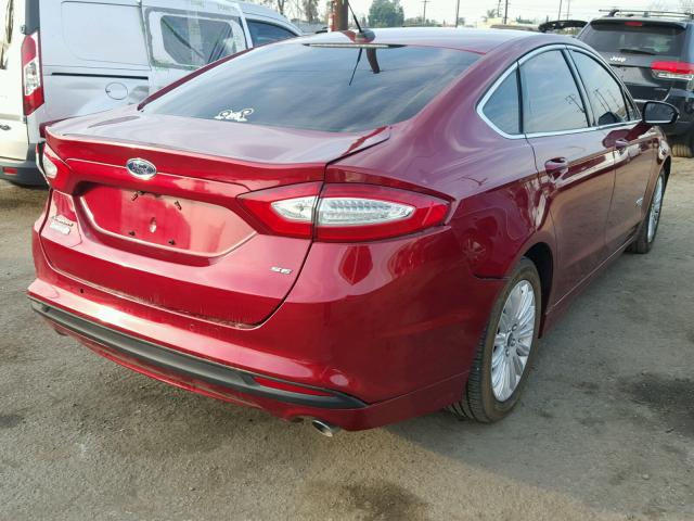 3FA6P0PU9FR173786 - 2015 FORD FUSION SE BURGUNDY photo 4