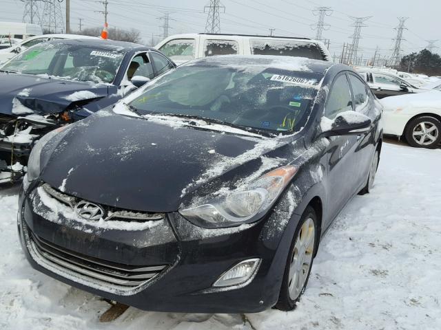 5NPDH4AE4DH174674 - 2013 HYUNDAI ELANTRA GL BLACK photo 2