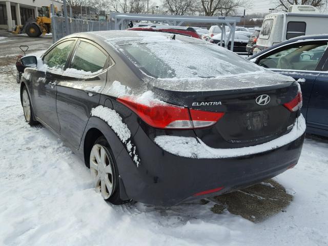 5NPDH4AE4DH174674 - 2013 HYUNDAI ELANTRA GL BLACK photo 3