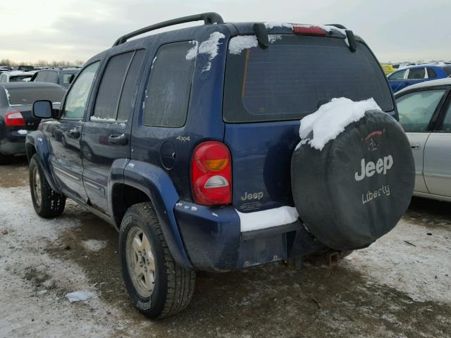 1J4GL58K62W227471 - 2002 JEEP LIBERTY LI BLUE photo 3