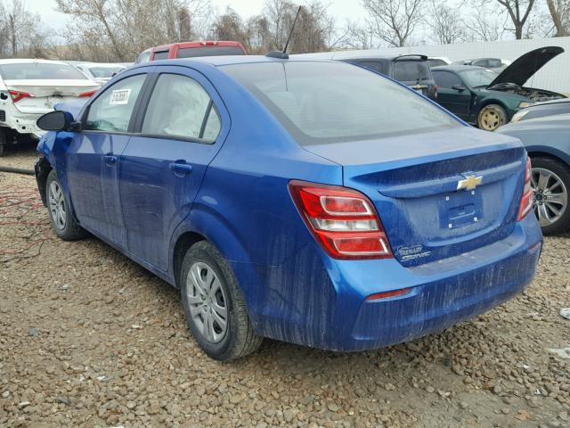 1G1JB5SHXH4151150 - 2017 CHEVROLET SONIC LS BLUE photo 3