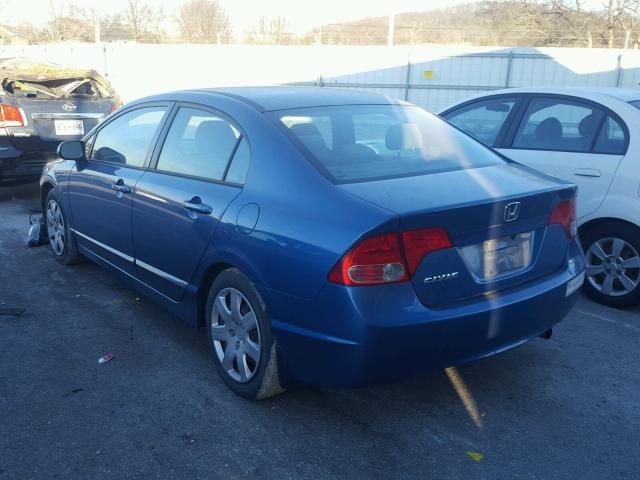 1HGFA16566L102654 - 2006 HONDA CIVIC LX BLUE photo 3