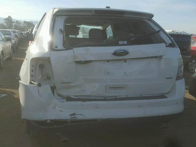 2FMDK3JCXABA26901 - 2010 FORD EDGE SEL WHITE photo 9