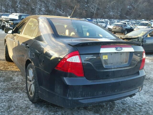 3FAHP0JA4CR313990 - 2012 FORD FUSION SEL BLACK photo 3