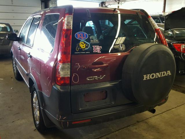 JHLRD78855C046687 - 2005 HONDA CR-V EX RED photo 3