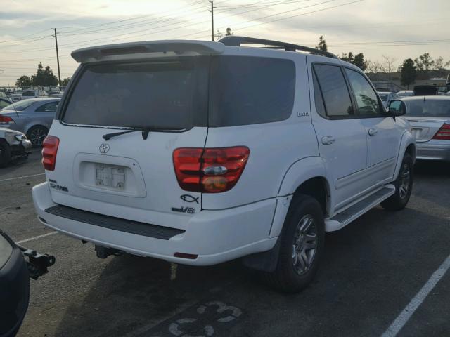 5TDZT38A14S227956 - 2004 TOYOTA SEQUOIA LI WHITE photo 4