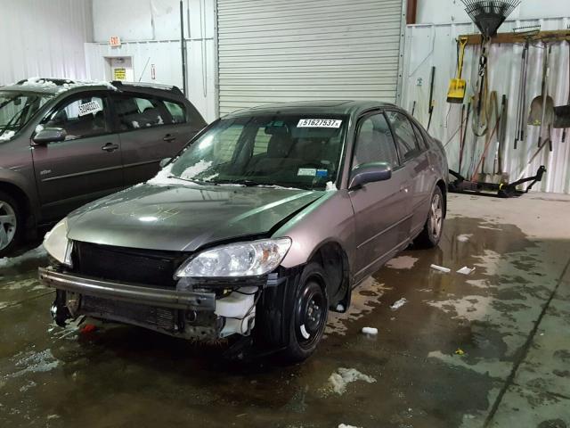 2HGES25734H503610 - 2004 HONDA CIVIC EX GRAY photo 2