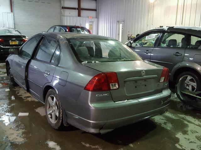 2HGES25734H503610 - 2004 HONDA CIVIC EX GRAY photo 3