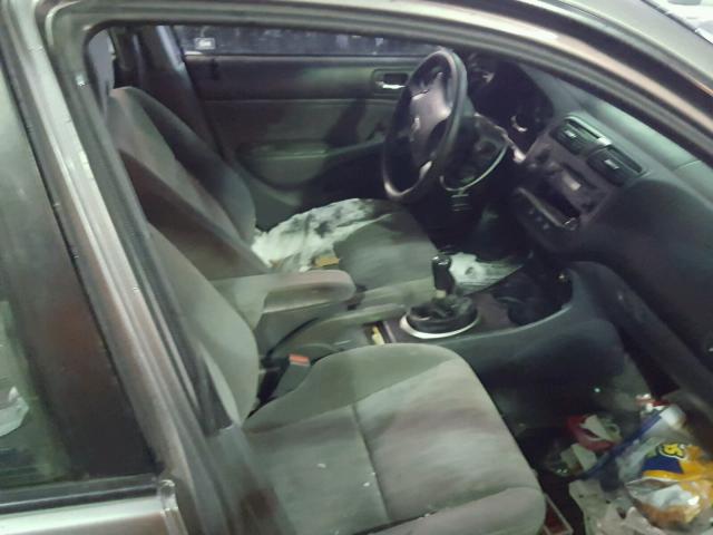 2HGES25734H503610 - 2004 HONDA CIVIC EX GRAY photo 5