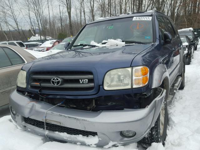 5TDBT44A64S212026 - 2004 TOYOTA SEQUOIA SR BLUE photo 2