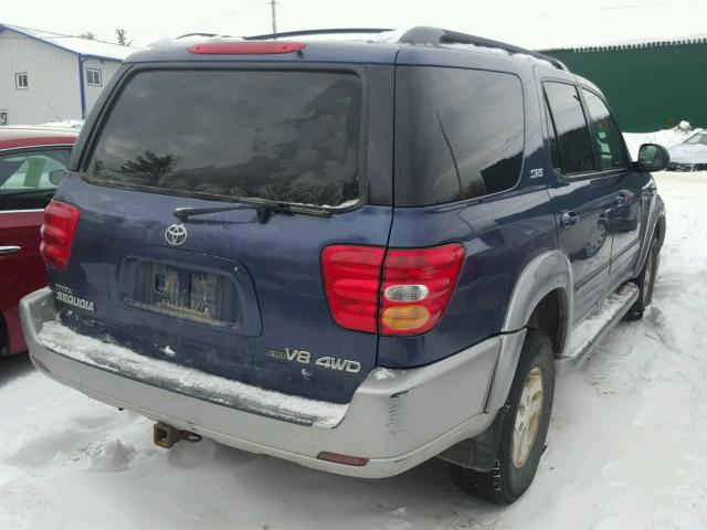 5TDBT44A64S212026 - 2004 TOYOTA SEQUOIA SR BLUE photo 4