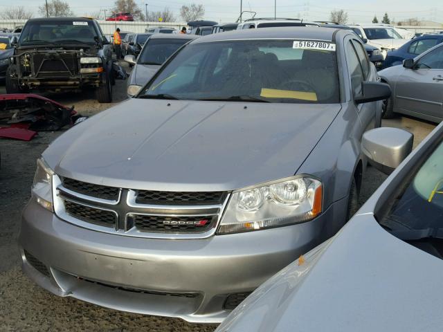 1C3CDZABXDN518281 - 2013 DODGE AVENGER SE GRAY photo 2