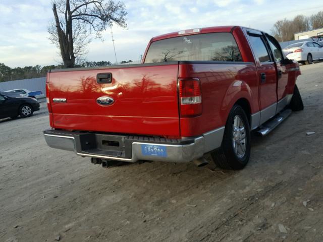 1FTPW12VX7FB56209 - 2007 FORD F150 SUPER RED photo 4