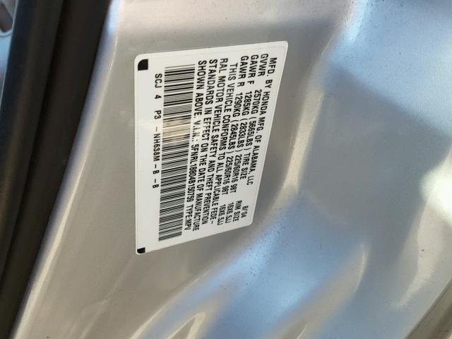 5FNRL18804B150759 - 2004 HONDA ODYSSEY EX SILVER photo 10